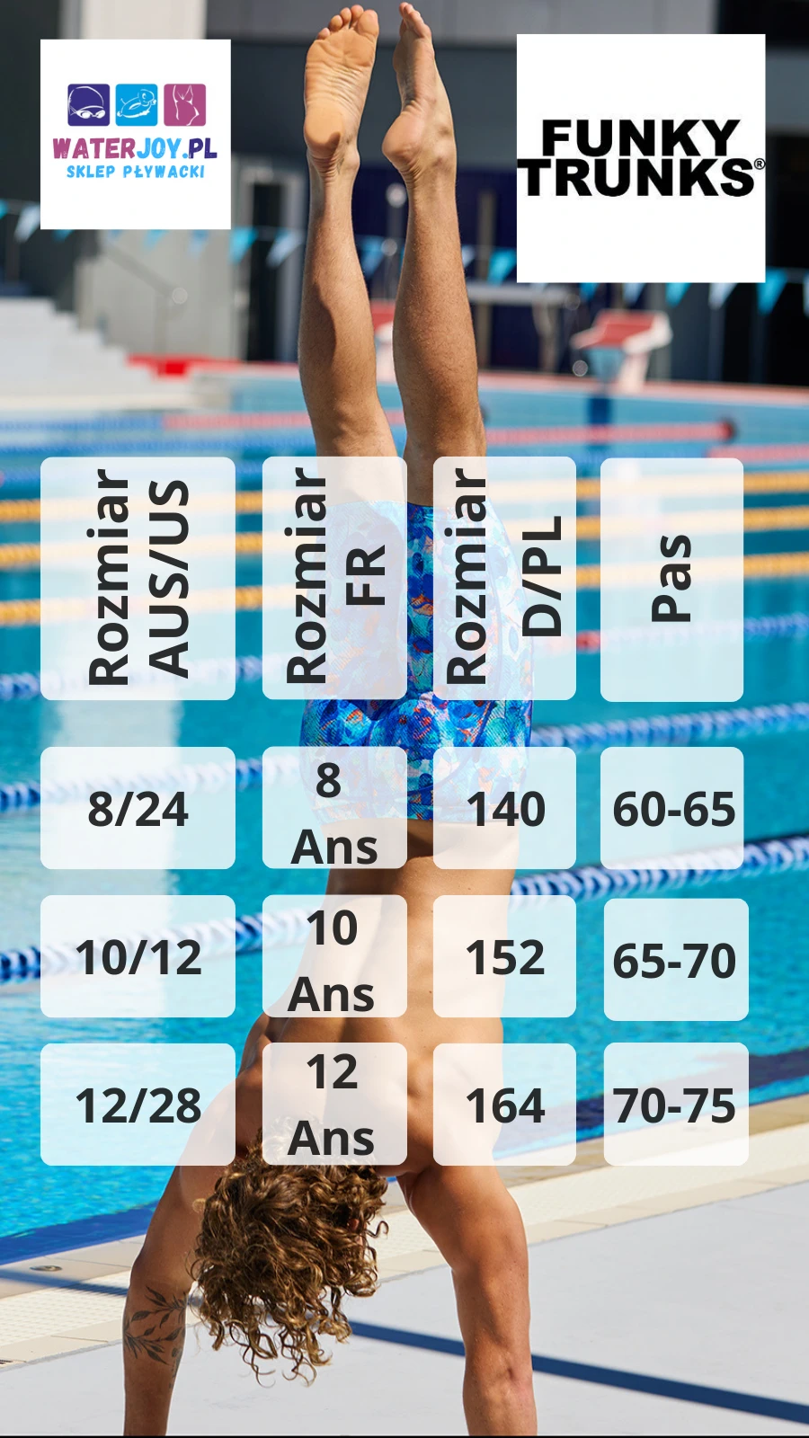Tabela rozmiarów Funky Trunks Boy